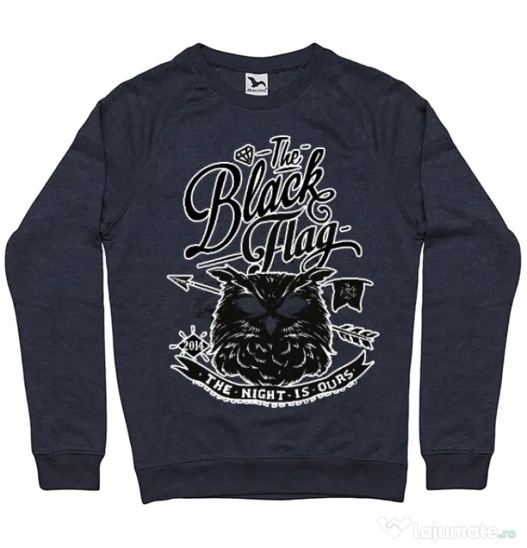 Bluza ADLER barbat The black flag owl Denim inchis
