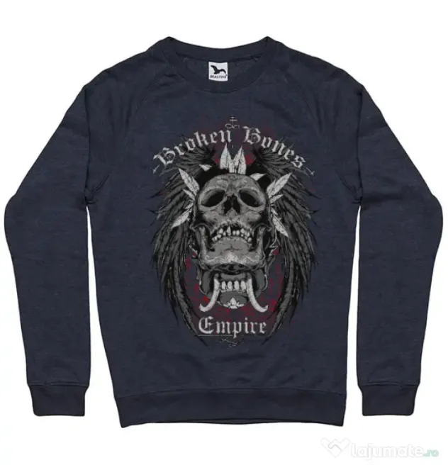 Bluza ADLER barbat Broken Bones Empire Denim inchis