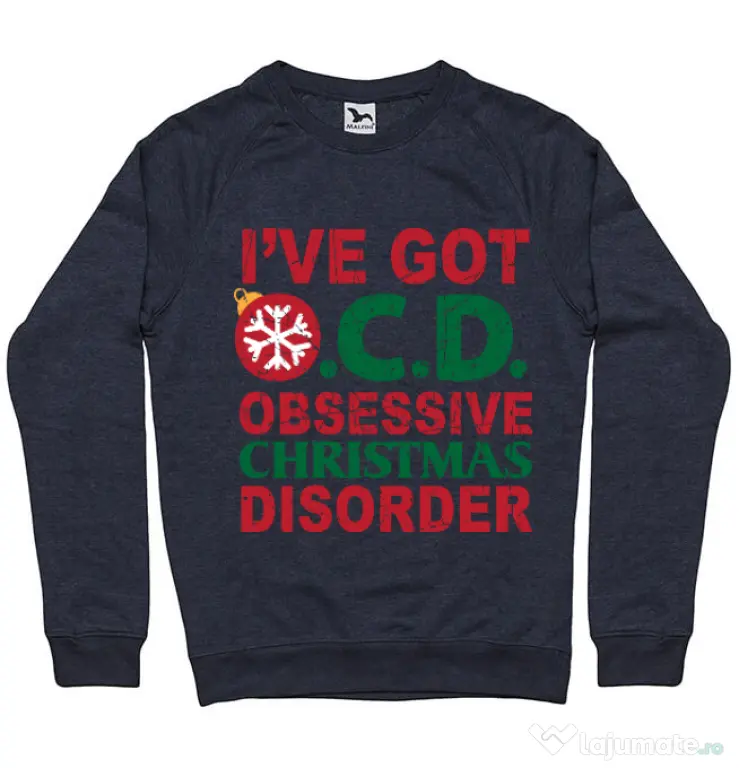 Bluza ADLER barbat Obsessive Christmas Disorder Denim inchis