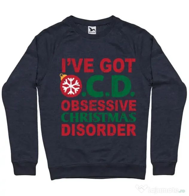 Bluza ADLER barbat Obsessive Christmas Disorder Denim inchis