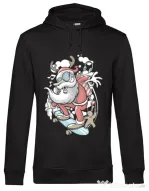 Hoodie barbat cu gluga Skater Santa Negru