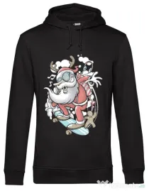 Hoodie barbat cu gluga Skater Santa Negru