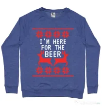 Bluza ADLER barbat Here for the beer Albastru melanj