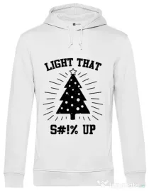 Hoodie barbat cu gluga Light that up Alb