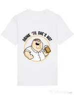 Tricou STANLEY STELLA barbat Drink til she is hot Alb