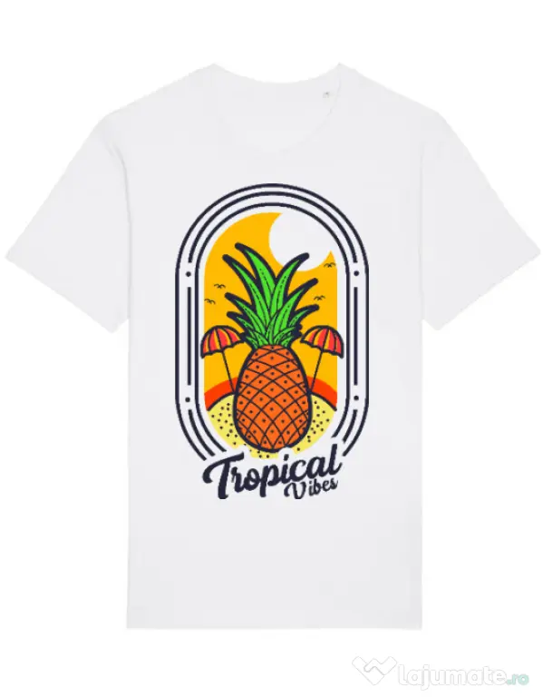 Tricou STANLEY STELLA barbat Tropical vibes Alb