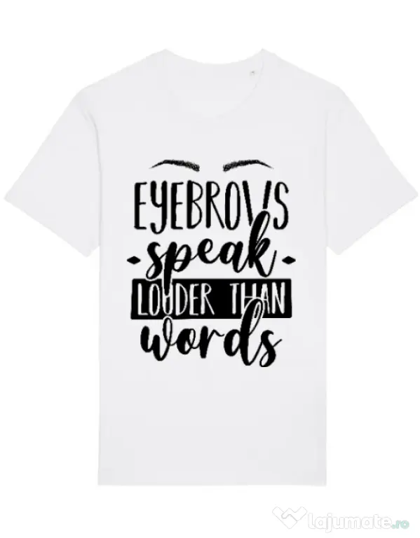 Tricou STANLEY STELLA barbat Eyebrows speak louder Alb