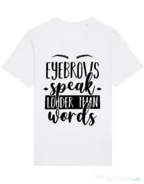 Tricou STANLEY STELLA barbat Eyebrows speak louder Alb