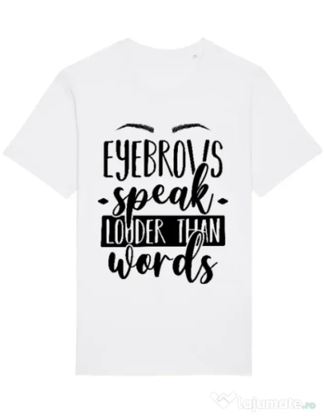 Tricou STANLEY STELLA barbat Eyebrows speak louder Alb
