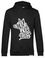 Hoodie barbat cu gluga In dog we trust Negru