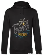 Hoodie barbat cu gluga Cool vibes typo Negru