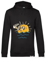 Hoodie barbat cu gluga Morning and coffee Negru