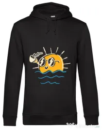 Hoodie barbat cu gluga Morning and coffee Negru