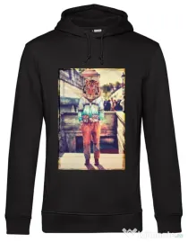 Hoodie barbat cu gluga Tiger head Negru