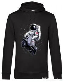 Hoodie barbat cu gluga Astronaut scooter Negru