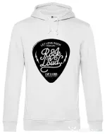 Hoodie barbat cu gluga Rock n loud Alb