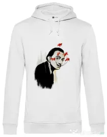 Hoodie barbat cu gluga Lift that moustache Alb