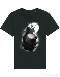 Tricou STANLEY STELLA barbat Night wolf Negru