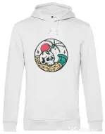 Hoodie barbat cu gluga Skull and beach Alb