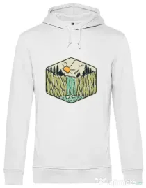 Hoodie barbat cu gluga Beauty waterfall Alb