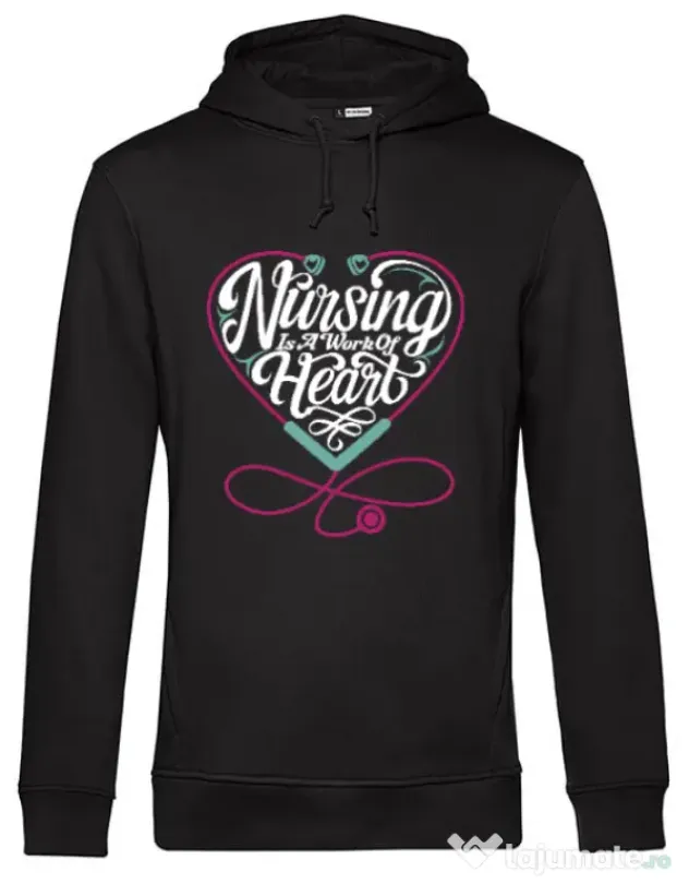 Hoodie barbat cu gluga Work of heart Negru