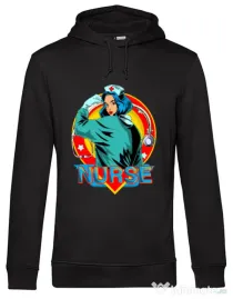 Hoodie barbat cu gluga Strong nurse Negru