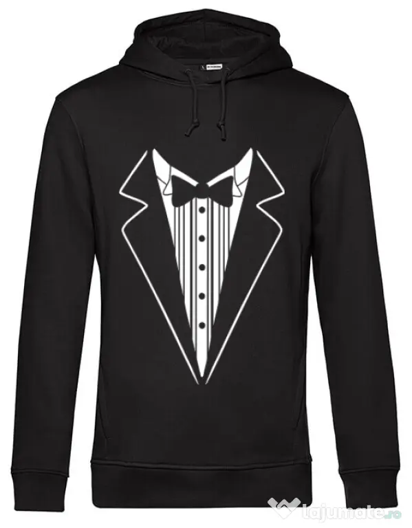 Hoodie Mire B&C Tuxedo Negru