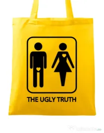Sacosa personalizata Burlaci The ugly truth Galben