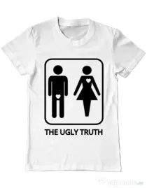 Tricou Burlaci ADLER The ugly truth Alb