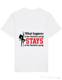 Tricou Petrecerea burlacilor STANLEY STELLA Bachelor party Alb