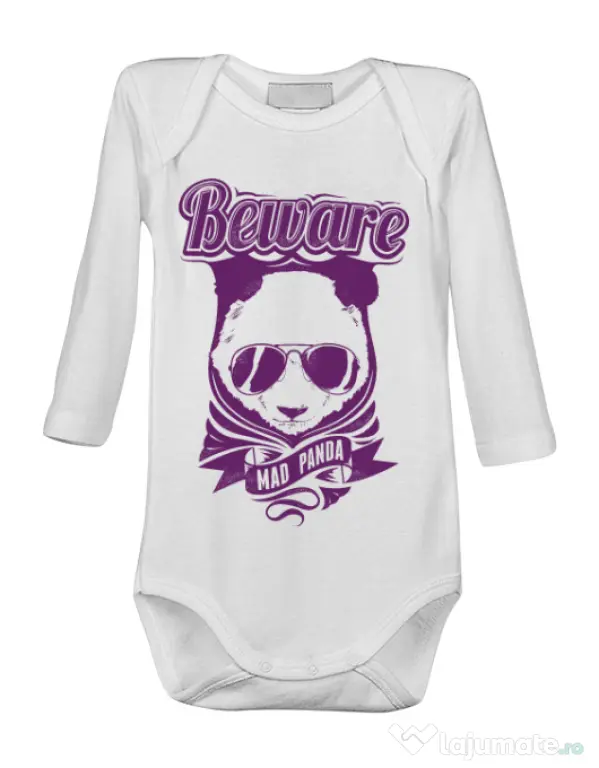 Baby body Mad Panda Alb