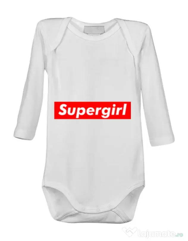 Baby body Supergirl Alb