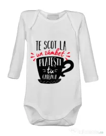 Baby body Te scot la un zambet Alb