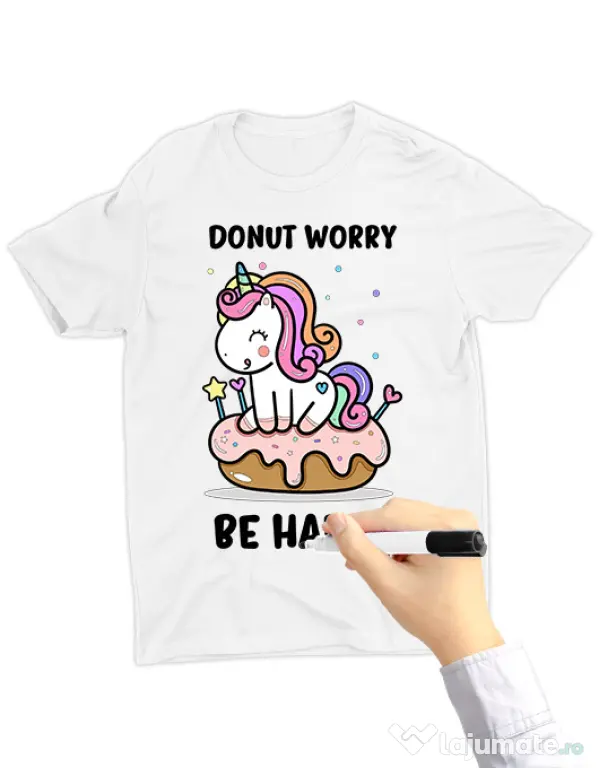 Tricou de colorat Donut worry be happy