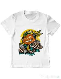 Tricou ADLER copil Pumpkin Music Alb