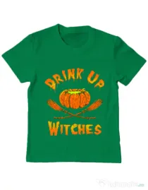 Tricou ADLER copil Drink up witches Verde mediu
