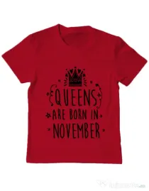 Tricou ADLER copil Queens are born in November Rosu