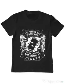 Tricou ADLER copil The best women are born as Pisces Negru