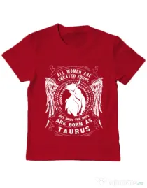 Tricou ADLER copil The best women are born as Taurus Rosu