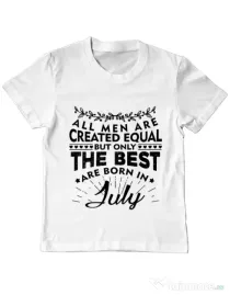 Tricou ADLER copil The best men are born in July Alb