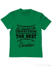 Tricou ADLER copil The best women are born in December Verde mediu
