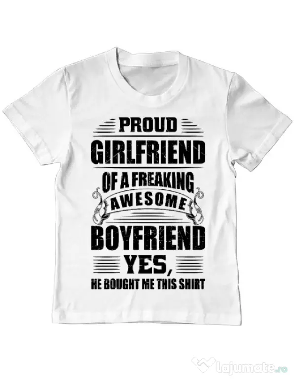 Tricou ADLER copil Proud girlfriend Alb