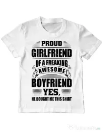 Tricou ADLER copil Proud girlfriend Alb