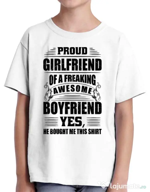 Tricou ADLER copil Proud girlfriend Alb