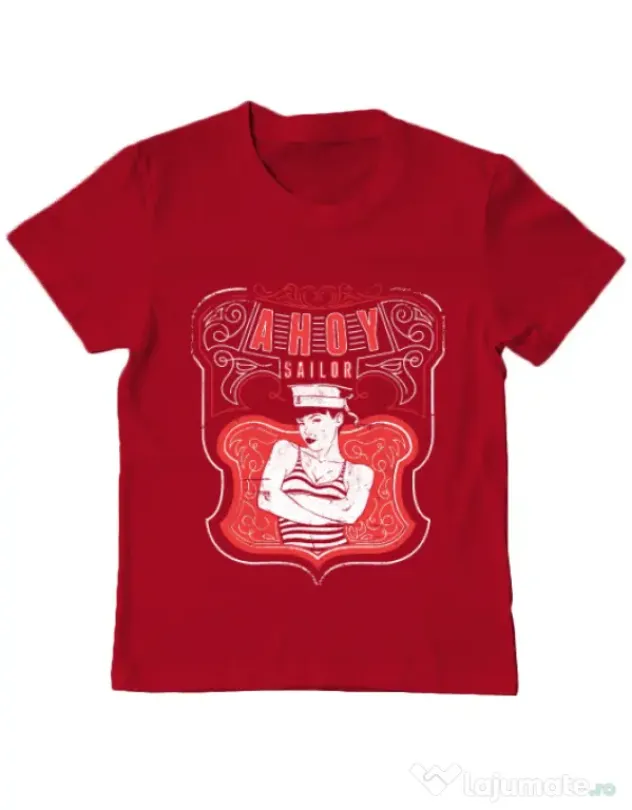 Tricou ADLER copil Ahoy sailor Rosu