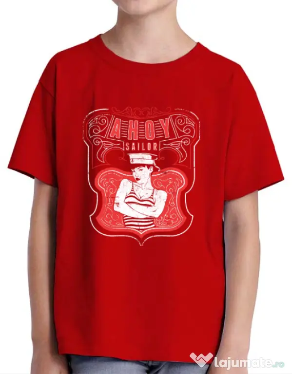 Tricou ADLER copil Ahoy sailor Rosu