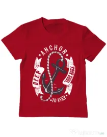 Tricou ADLER copil Anchor your soul Rosu