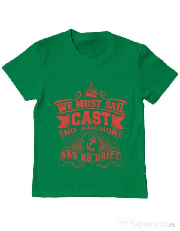 Tricou ADLER copil Cast no anchor Verde mediu