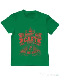 Tricou ADLER copil Cast no anchor Verde mediu