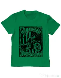 Tricou ADLER copil Flag and bike Verde mediu